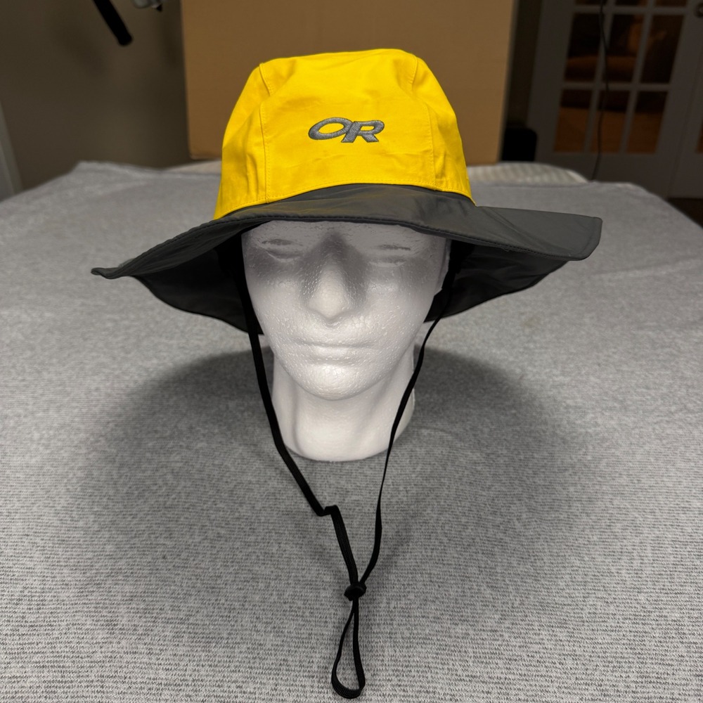 Outdoor Research Seattle Sombrero GORE-TEX Rain Hat Yellow Gray XL